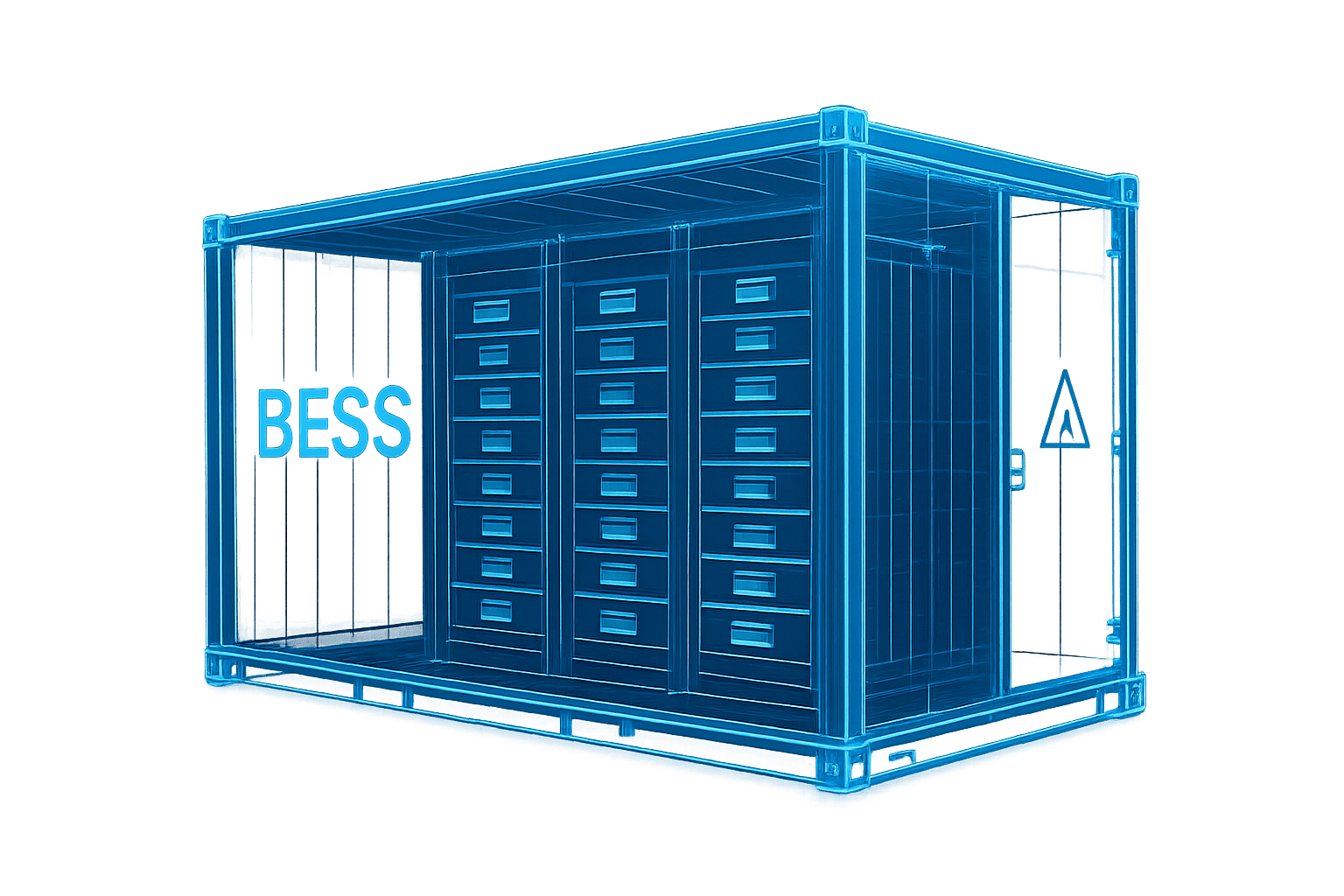Schematic of a BESS container